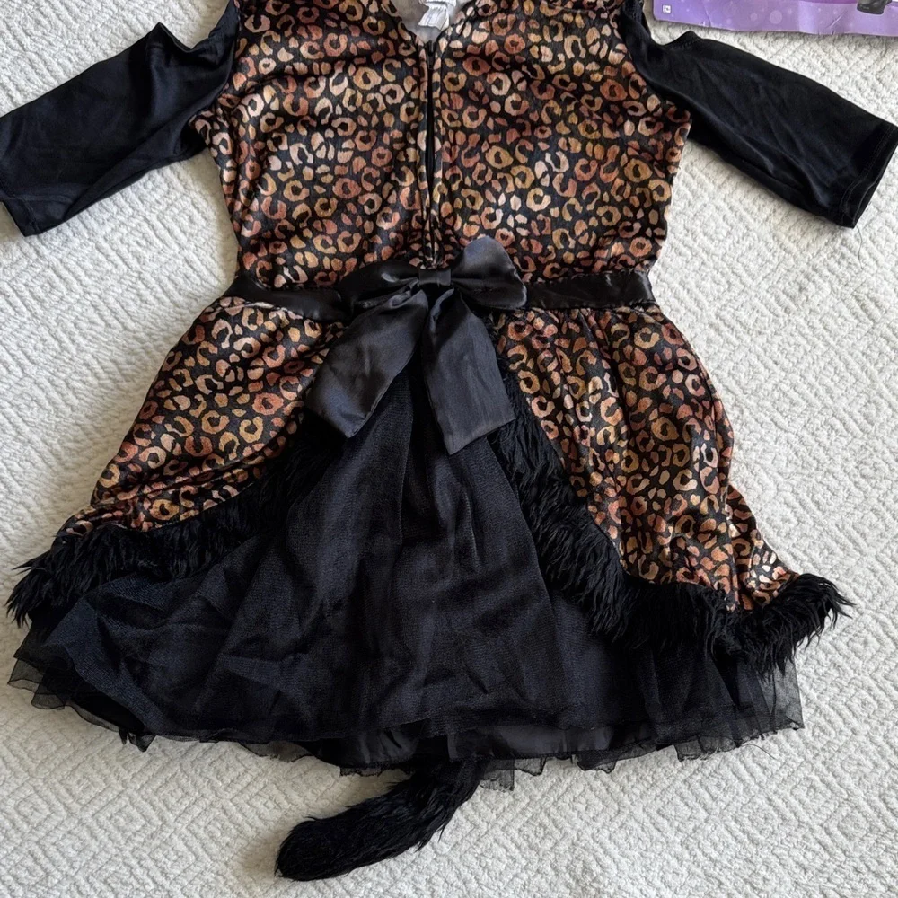Kids' Leopard Black/Brown Dress with Hood/Tail/ Halloween Costume